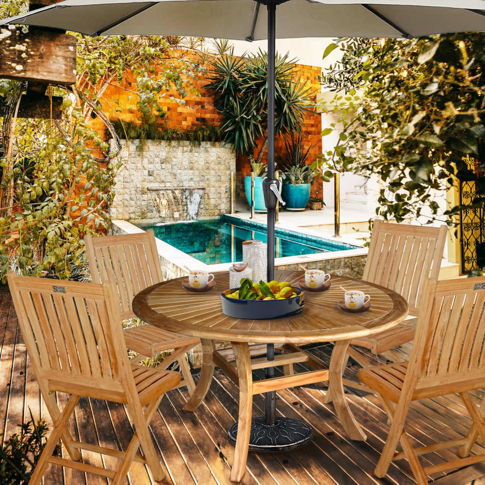 Teak Wood Sun Dining Table  59 quot  Transitional   Outdoor Dining Tables   by Chic Teak  Houzz