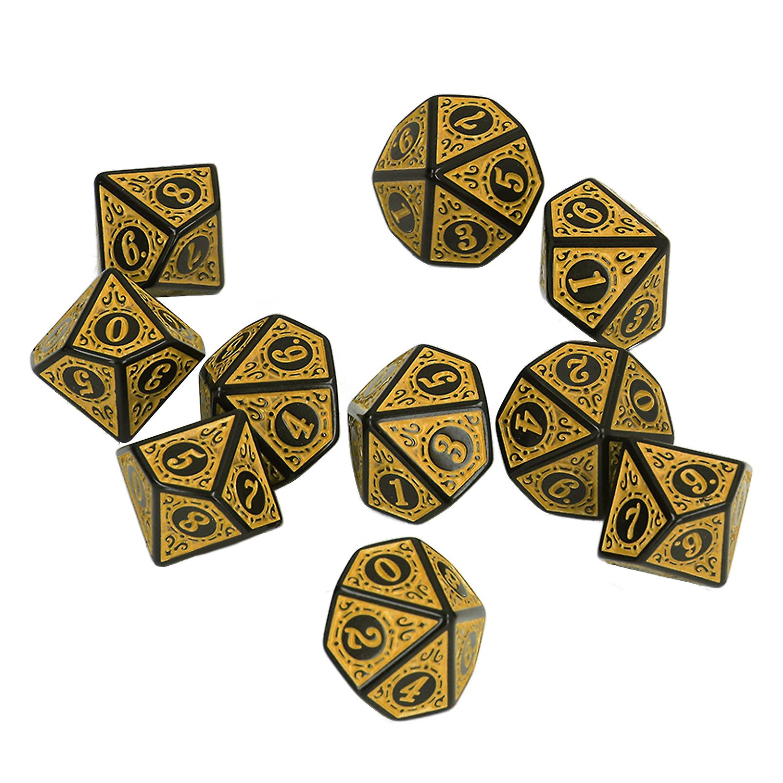 10pcs Dice Set Polyhedral Dice Role Playing RPG Games Acrylic DND Board Game Accessory Dice D10