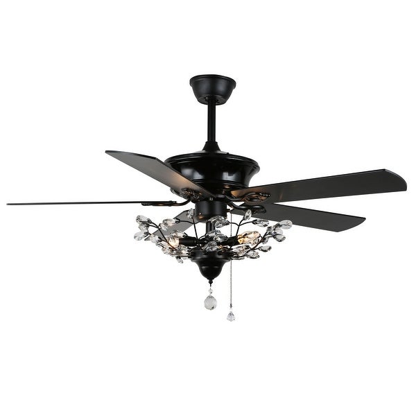 52-inch Modern Reversible Branches Crystal Ceiling Fan with Dimmable Light Kit 5 Blades Shopping - The Best Deals on Ceiling Fans | 38731283