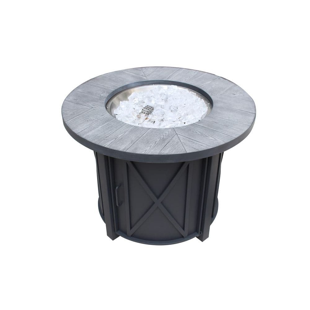 Hampton Bay Park Canyon 35 in. Round Steel Propane Fire Pit Kit FPC-C-02