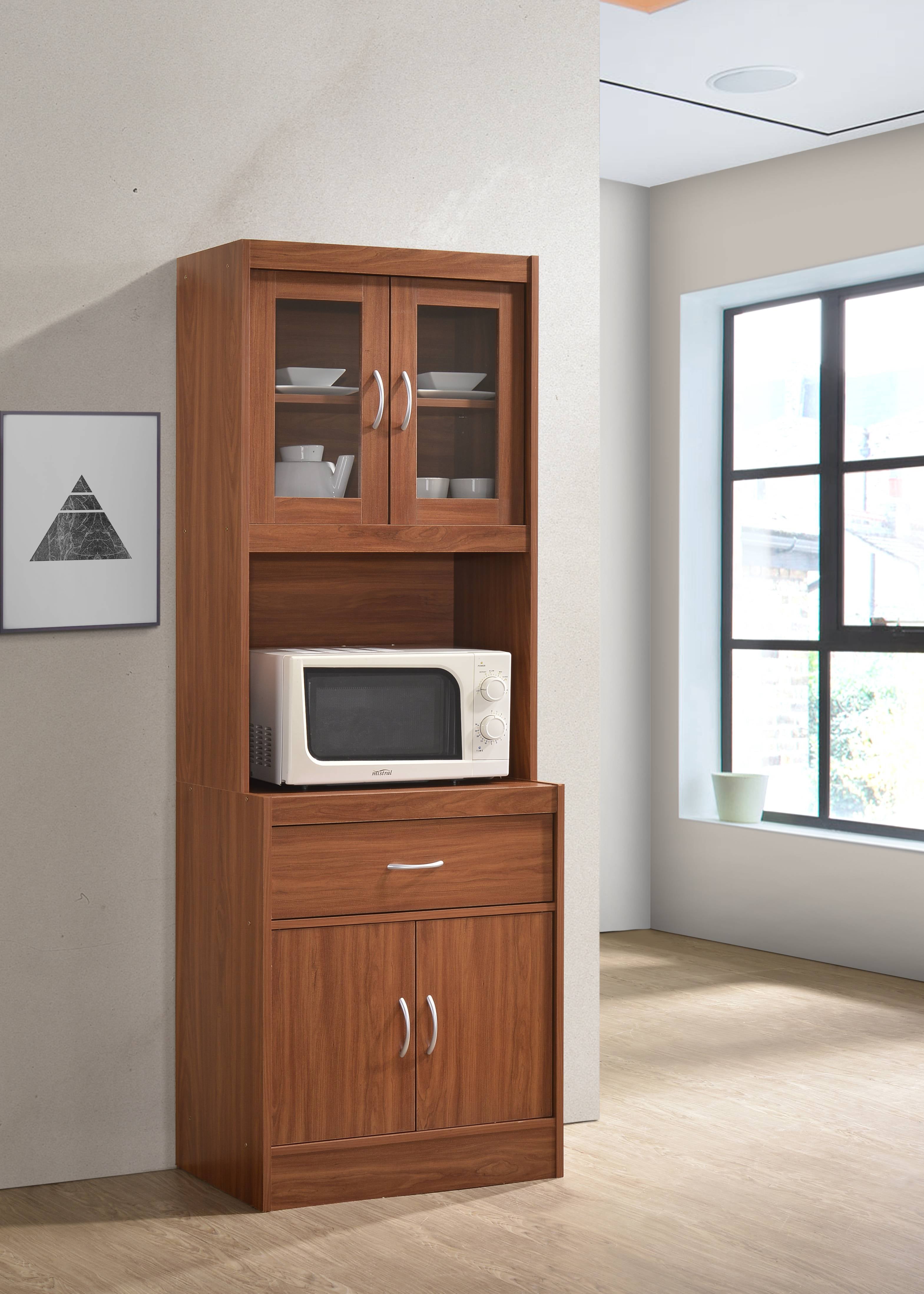 Hodedah Modern Kitchen Cabinet， Cherry