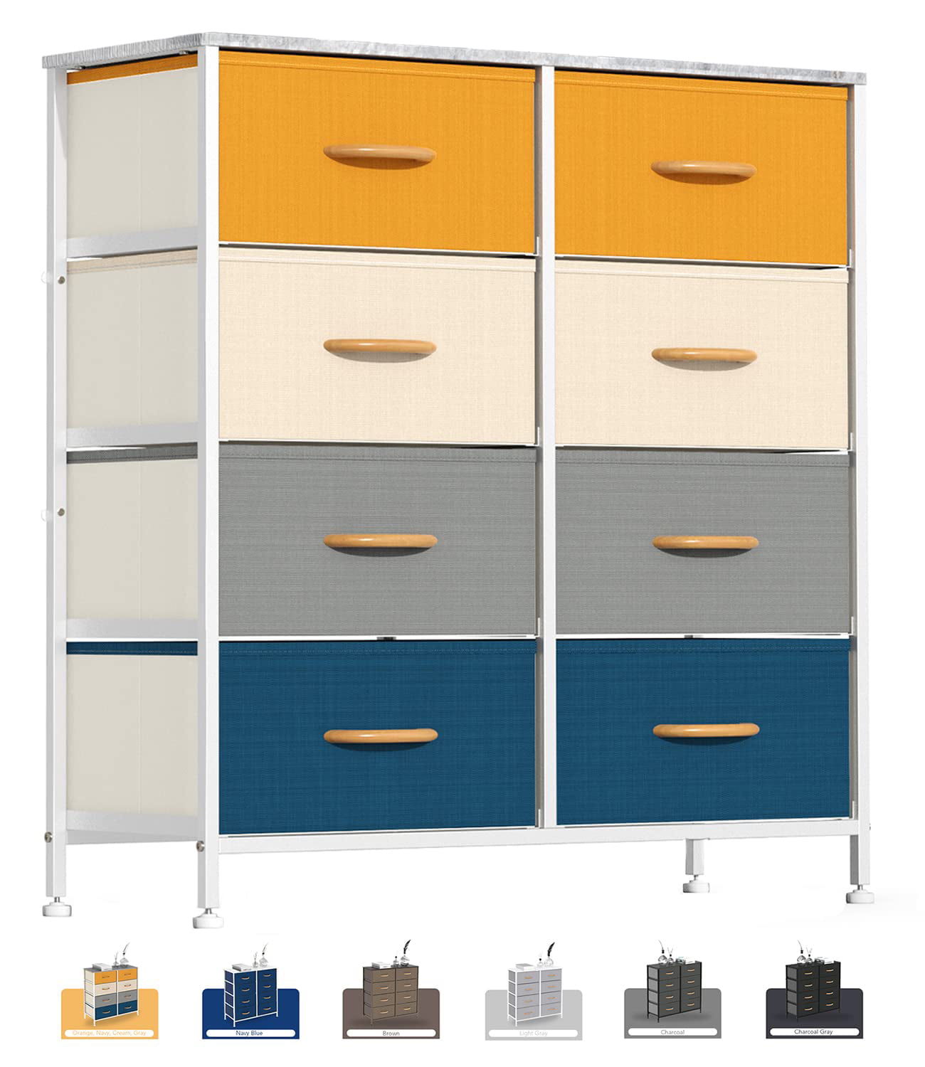 Prime Garden 8 Drawer Dresser Storage Tower Chest,Multiple Colors