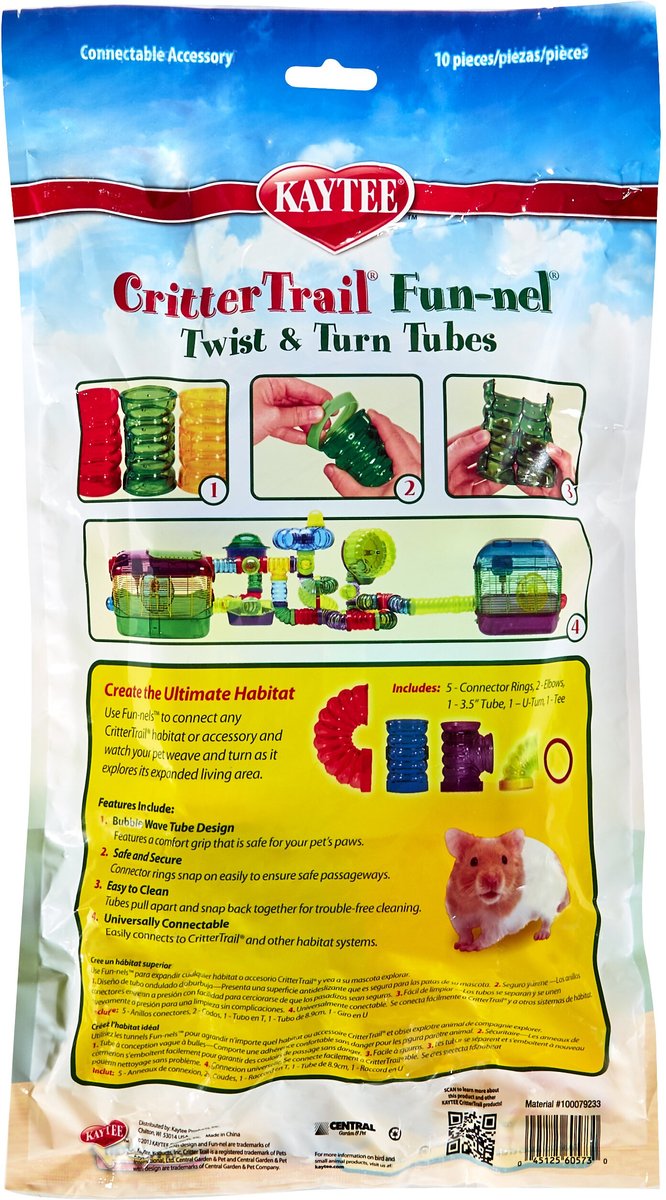 Kaytee CritterTrail Fun-nel Twist and Turn Tubes， Color Varies