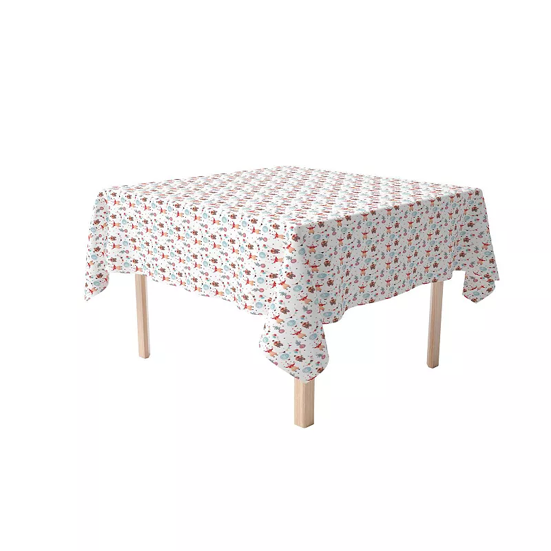 Square Tablecloth， 100% Cotton， 52x52， Circus Time