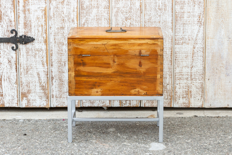 Asian Mid Century Campaign Style Box on Stand   Contemporary   Side Tables And End Tables   by De cor  Houzz