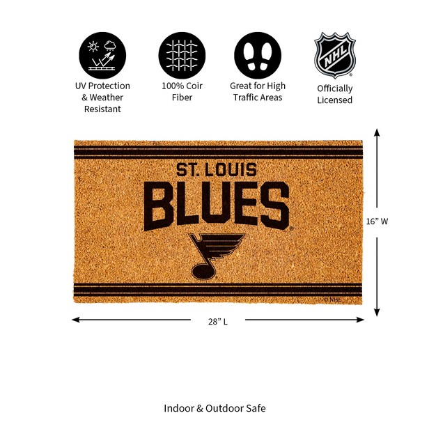 Evergrreen St Louis Blues Logo Natural Coir 28 X 16 Inches Indoor Outdoor Doormat