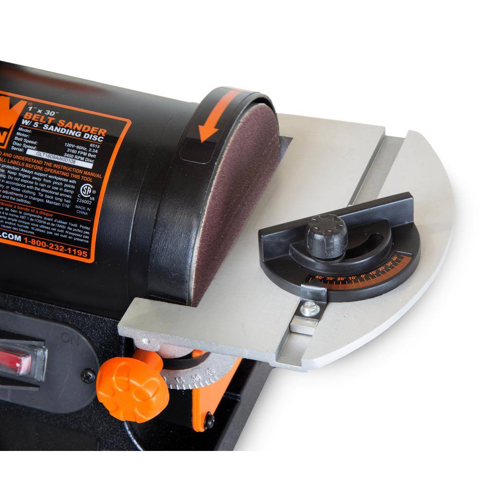 WEN 1 in. x 30 in. Belt Sander with 5 in. Sanding Disc AT1305