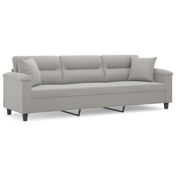 3-Seater Sofa with PillowsandCushions Light Gray 82.7