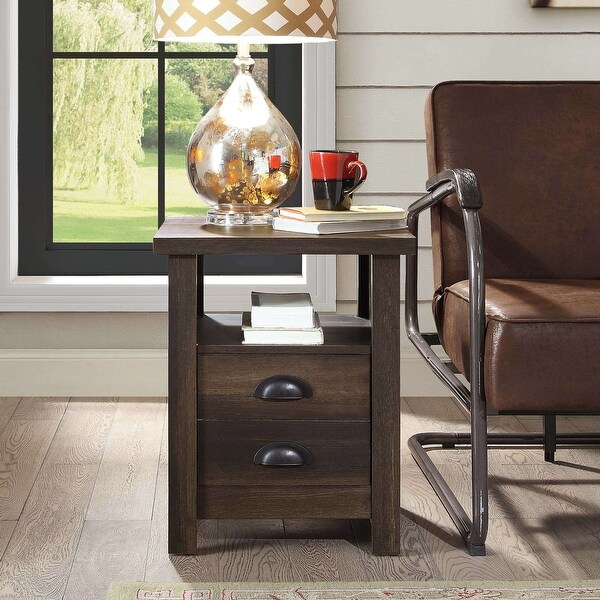 Granary Modern Farmhouse End Table， Brown