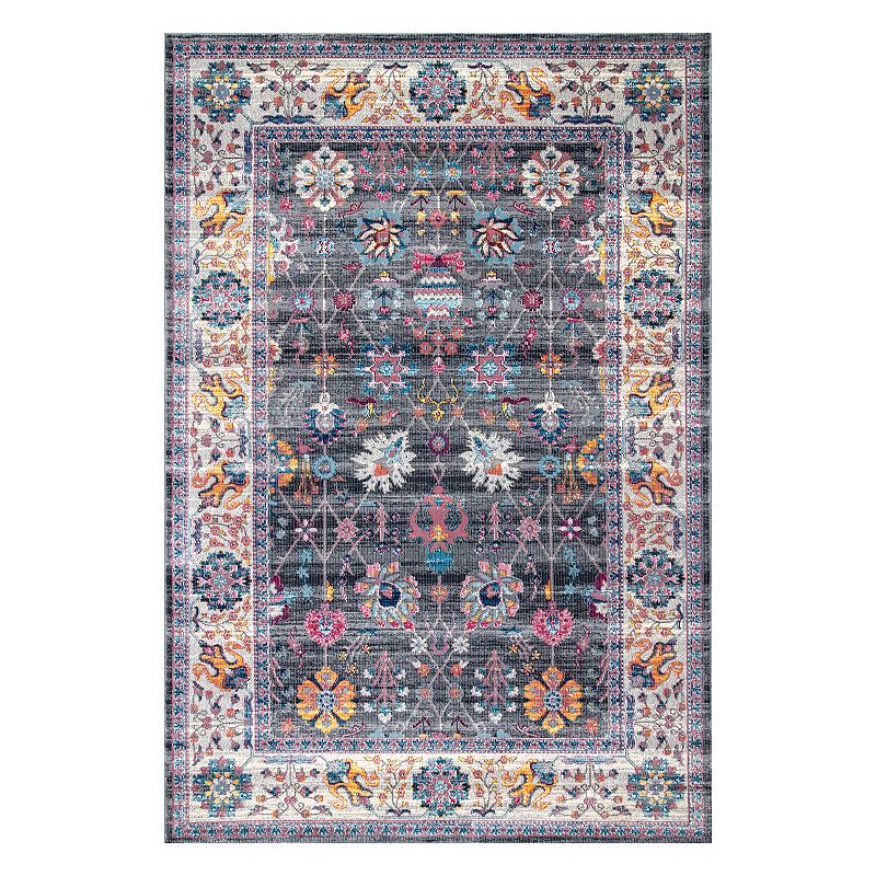 nuLOOM Classic Tinted Framed Floral Rug