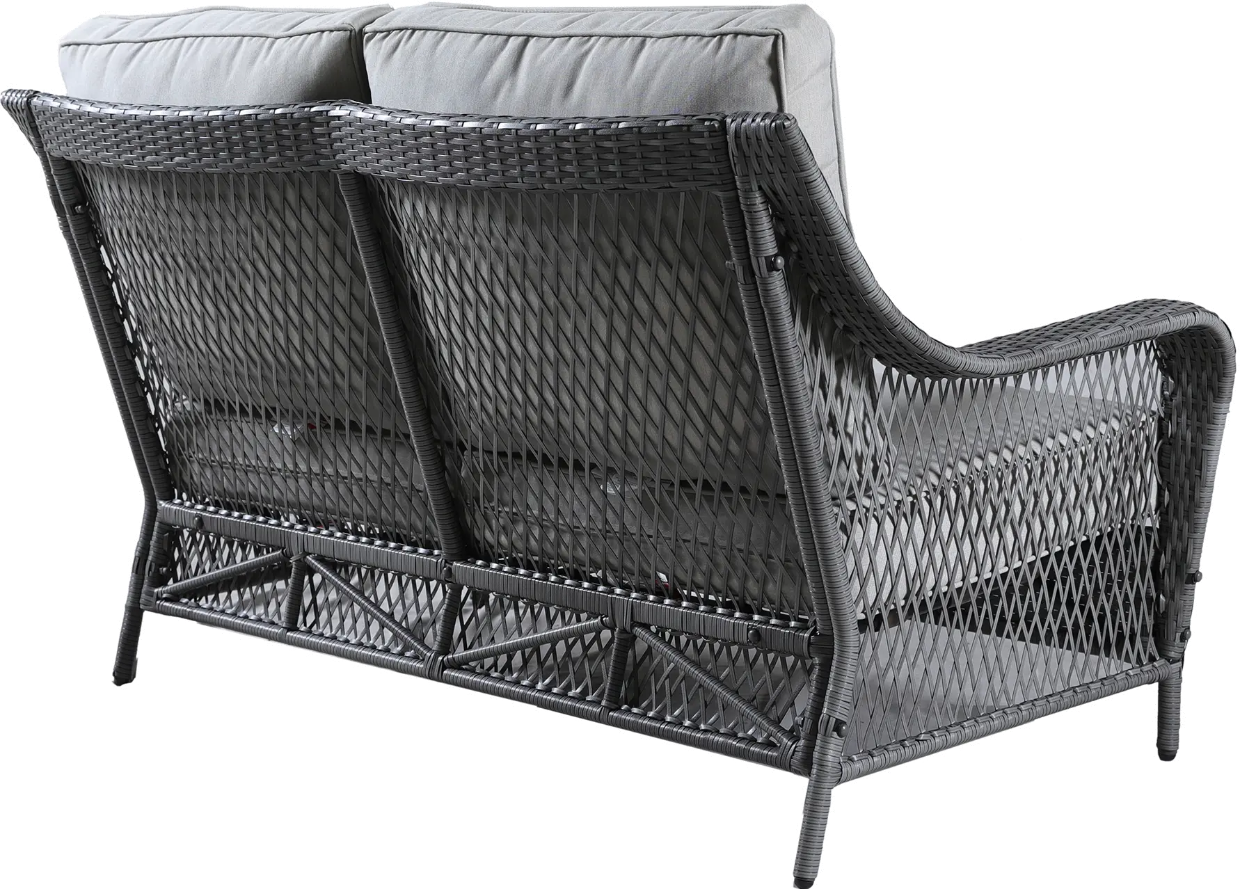 Essen II Wicker Gray Patio Loveseat and Coffee Table