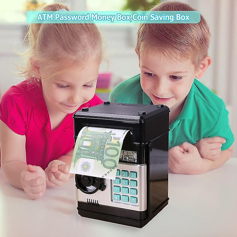 Atm Piggy Bank Mini Electronic Password Money Box Safety Chewing Cash Coins Saving Box Automatic Deposit Banknote Kids Toys Gift