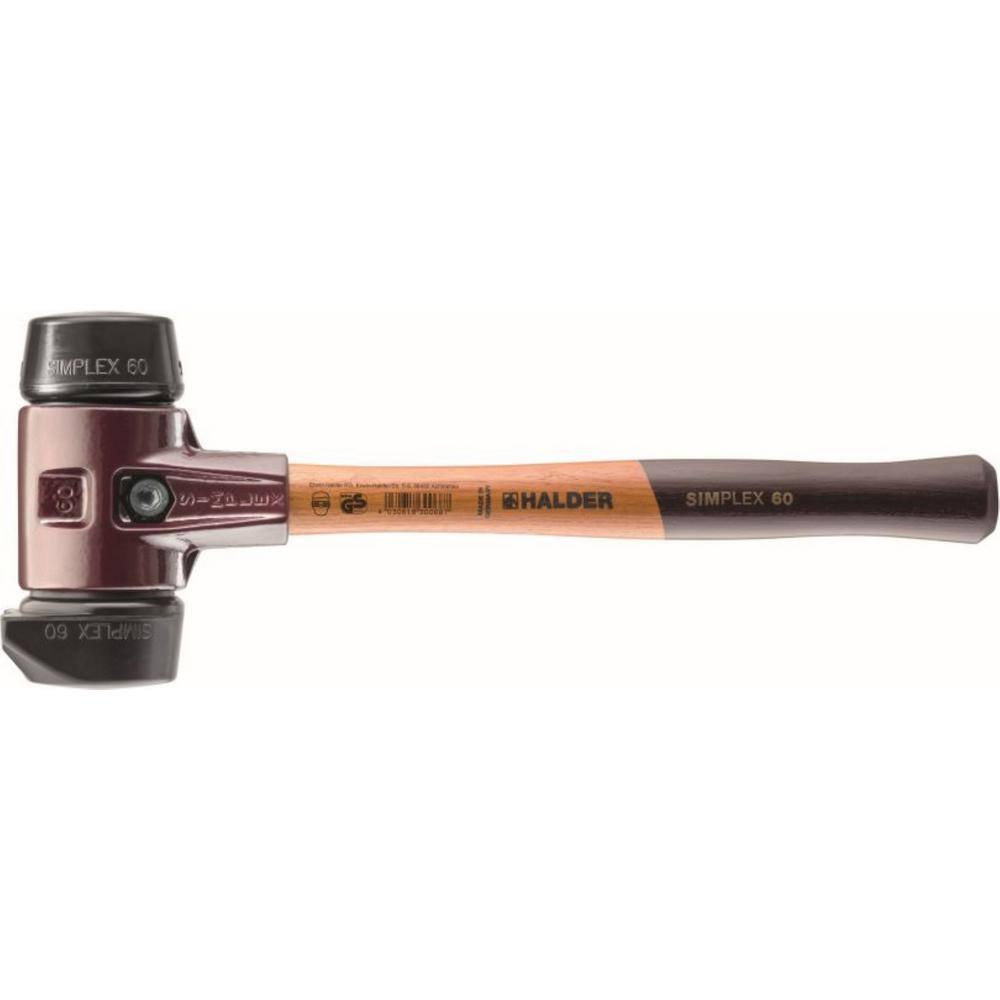 Halder Simplex 60 3.5 lbs. Mallet with Black Rubber and STAND-UP Black Rubber Inserts 3022.260