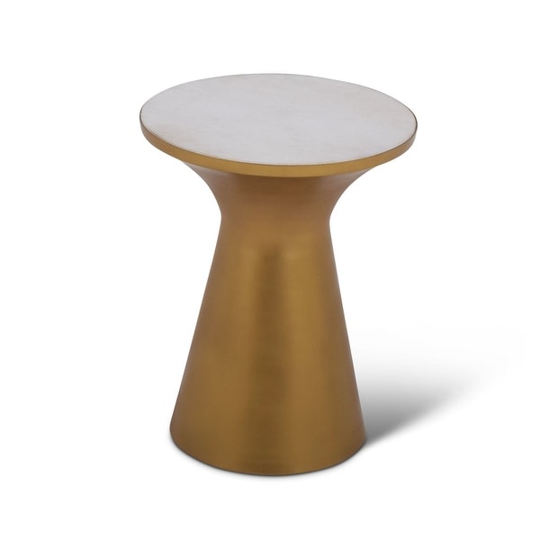 Jamal Steel/ Marble Round End Table by Greyson Living