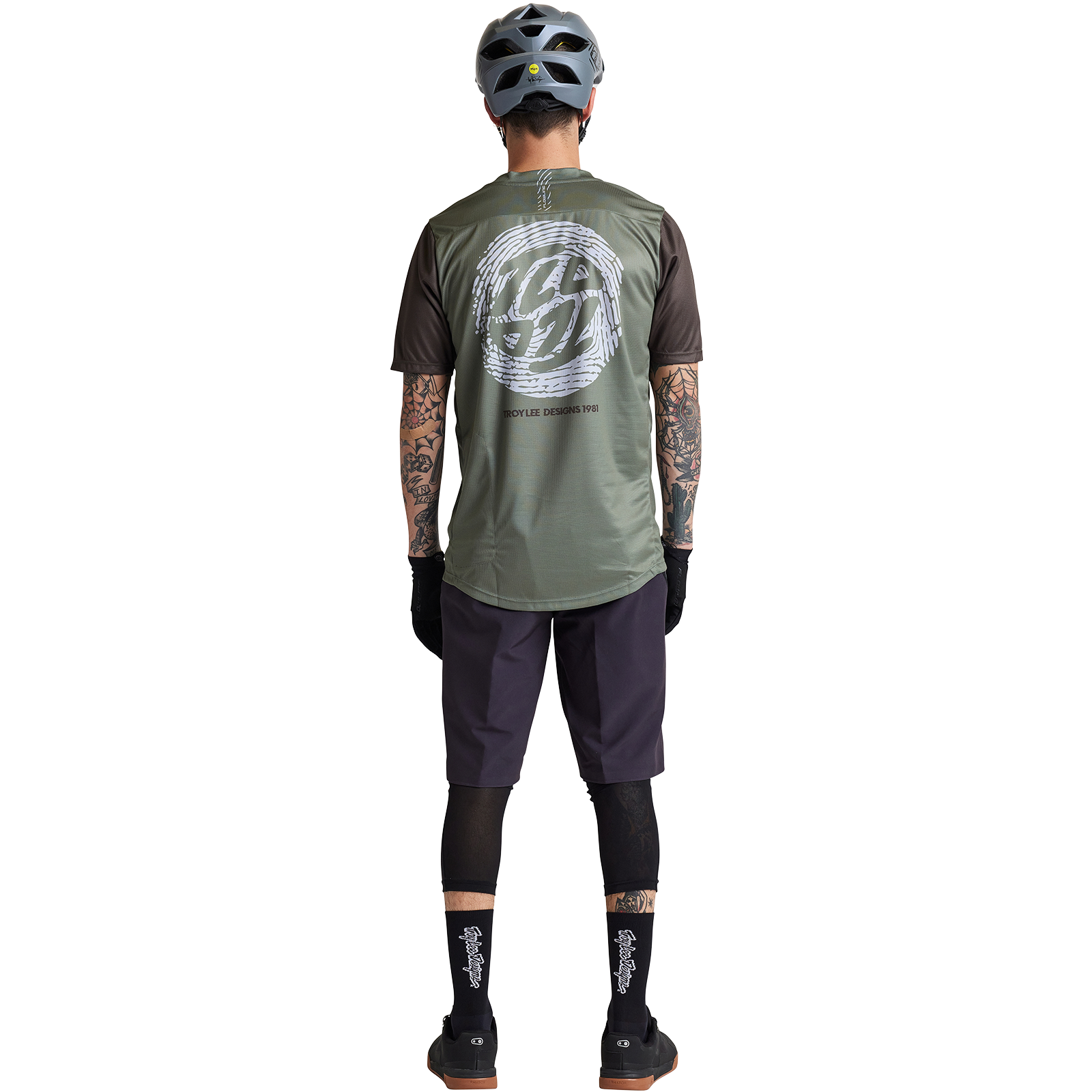 Troy Lee Designs Flowline Short Sleeve MTB Jersey - Flipped - Olive