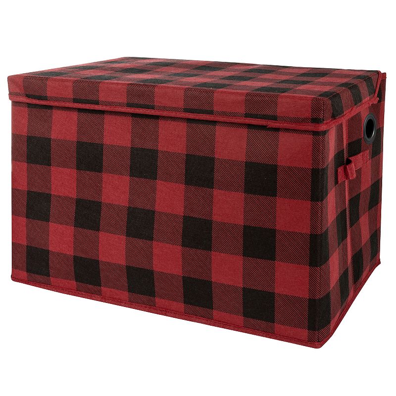 Sammy and Lou Black and Red Buffalo Check Felt Toy Box