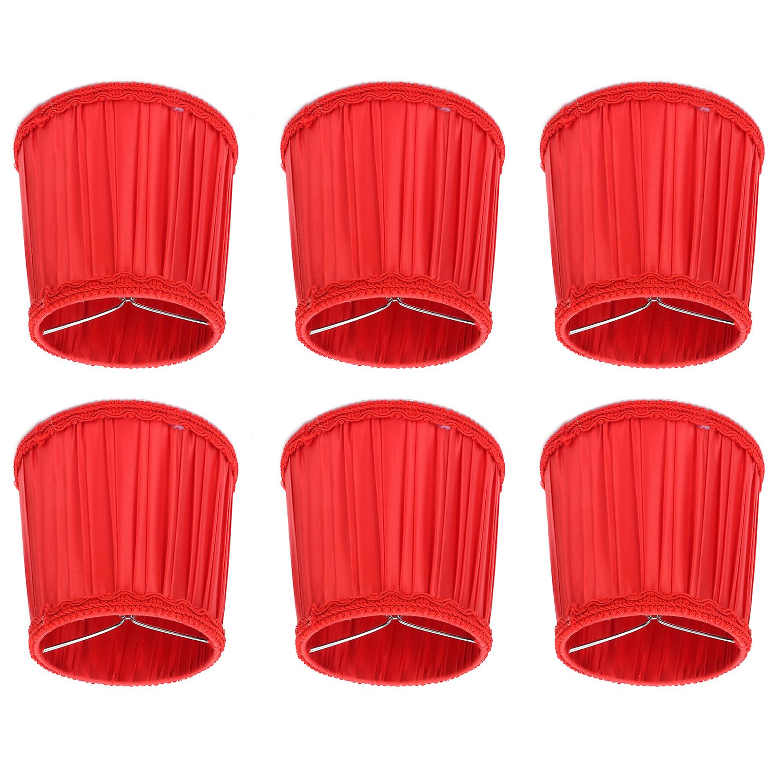 6Pcs Modern Lampshade European Style Fabric Lamp Cover for E14 Chandelier Ceiling Lamp