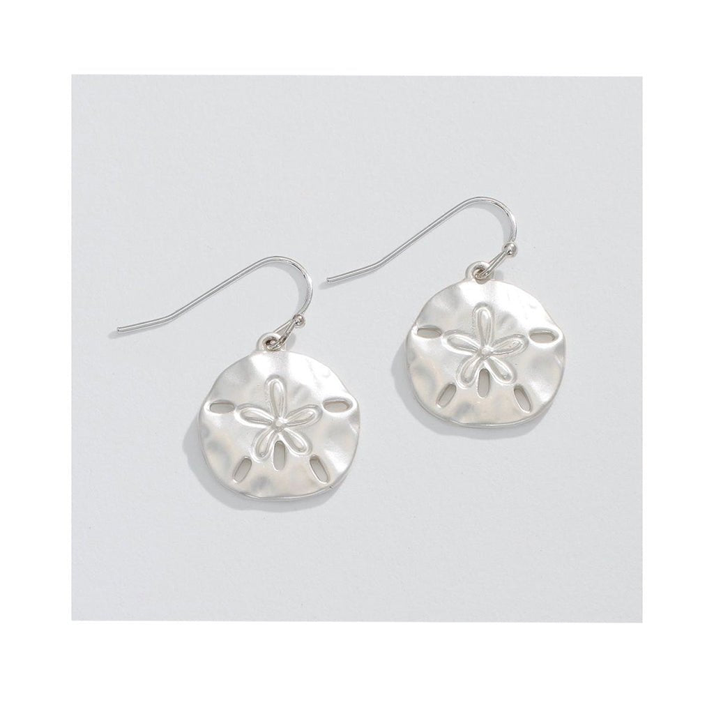 Periwinkle by Barlow  Matte Silver Sand Dollar  - Earrings