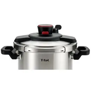T-fal 6.3 qt. Clipso Stainless Steel Stove Top Pressure Cooker in Silver