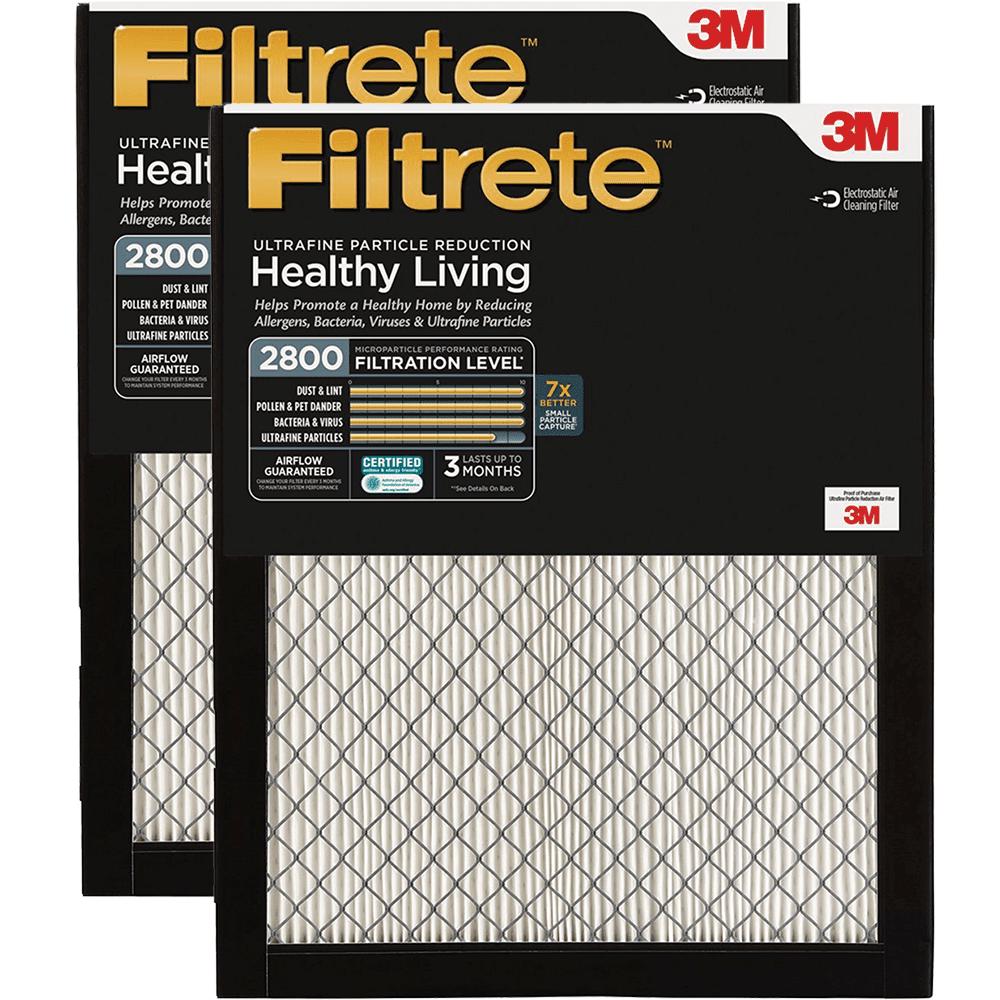 3M Filtrete 2800 MPR Ultrafine Particle Reduction Filters 16x25x1 2-Pack