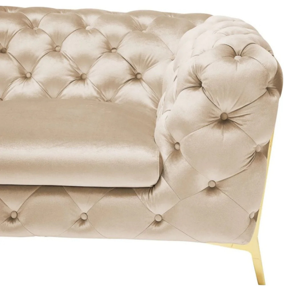 Jack Transitional Light Beige Fabric Loveseat   Midcentury   Loveseats   by V.S.D Furniture  Houzz