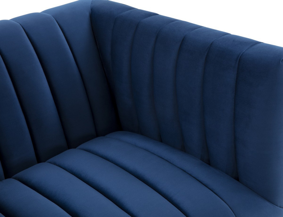 Forbes Velvet Club Chair Navy   Contemporary   Armchairs And Accent Chairs   by AED Luxury Home Decor  Houzz