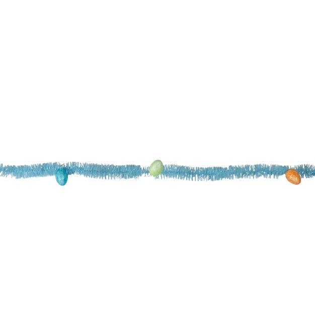 Unlit Blue Glittered Easter Egg Tinsel Garland