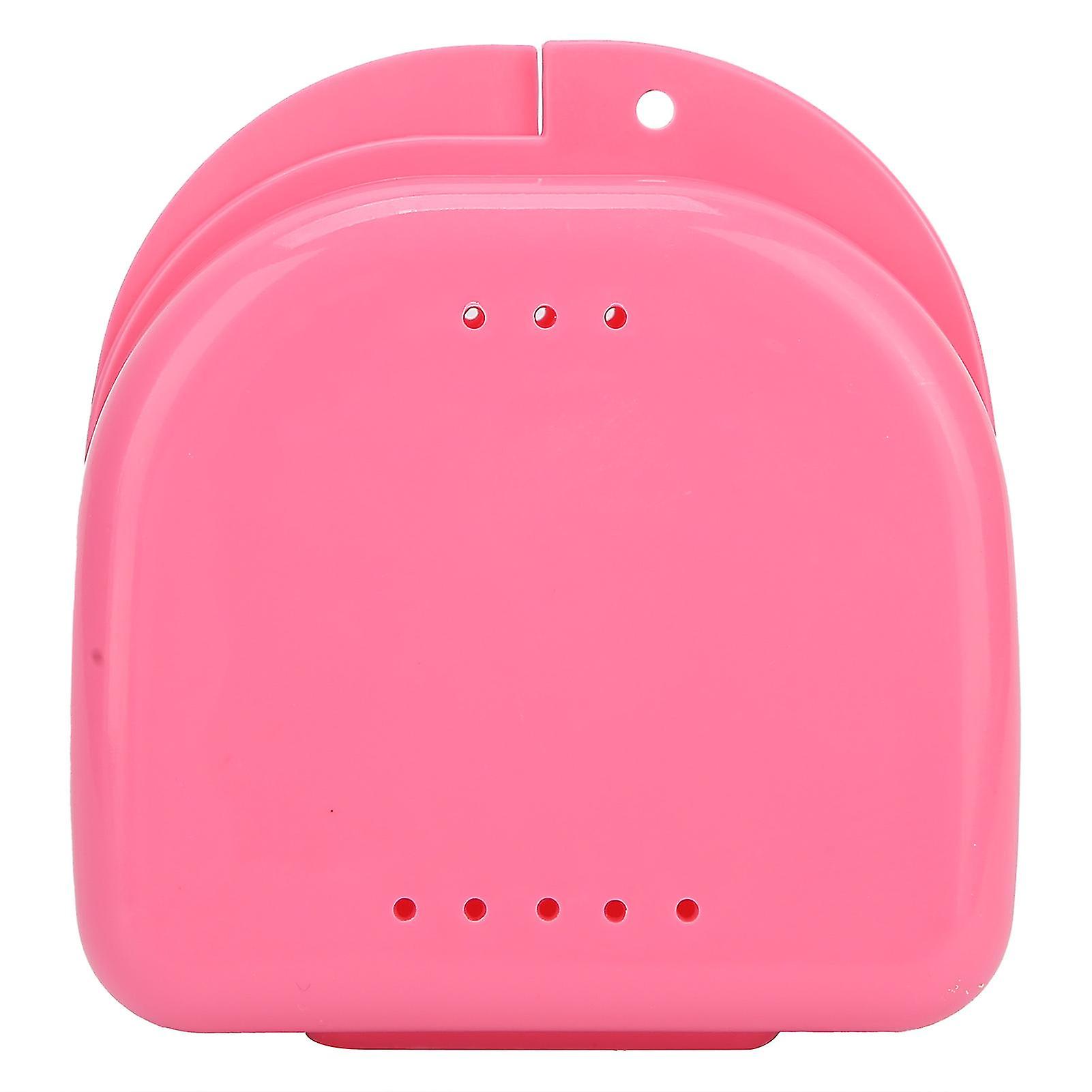 Plastic Dental Retainer Box Orthodontic Dental Retainer Portable Storage Box With Vent Holespink