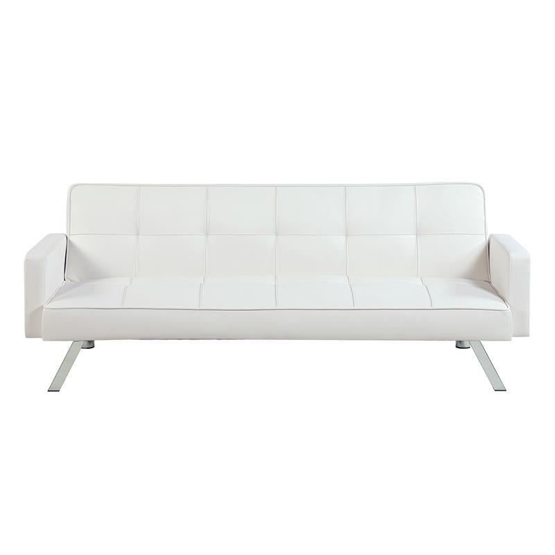 Carolina Classics Nario Convertible Leatherette Sleeper Sofa in White