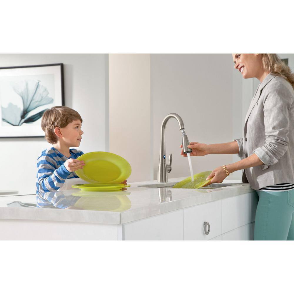 MOEN Arbor Single-Handle Pull-Down Sprayer Touchless Kitchen Faucet with MotionSense in Oil Rubbed Bronze 7594EORB