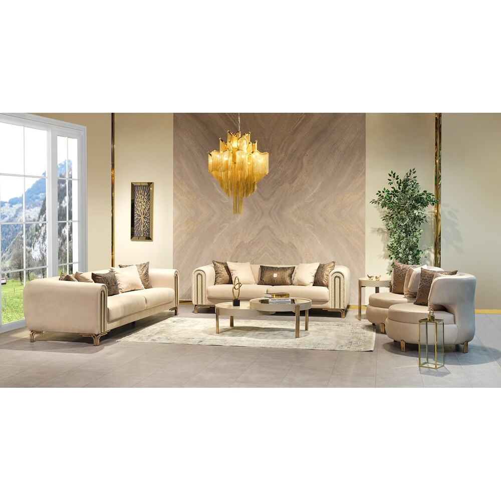 Parisle 4 Pieces Living Room Sets 1 Sofa 2 Chair 1 Coffe Table