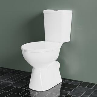 Simple Project 2-Piece 1.28 GPF Dual Flush Round Wall Mounted Toilet in White (Seat Included) HD-US-HT-120