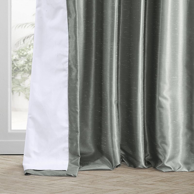 EFF 2-pack Blackout Vintage Textured Faux Dupioni Silk Pleated Window Curtains