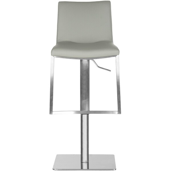 SAFAVIEH 22-31.9-inch Ember Grey Leather Adjustable Swivel Bar Stool - 17.7