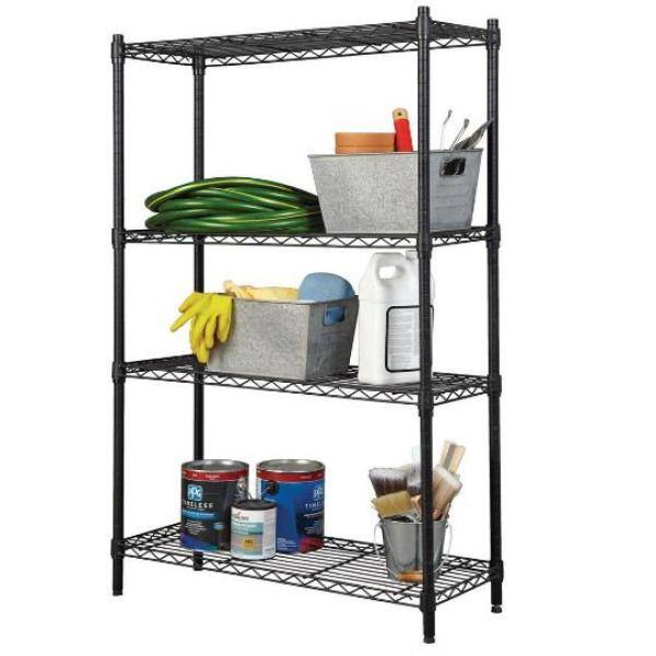 HDX 4-Tier Steel Wire Shelving Unit in Black (36 in. W x 54 in. H x 14 in. D) 21436BPS