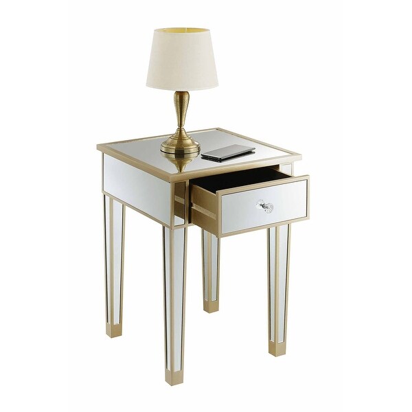 Silver Orchid Talmadge Mirrored 1 Drawer End Table