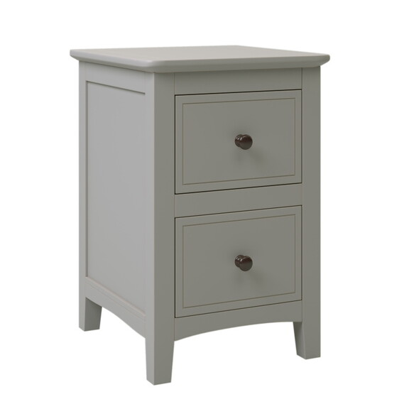 2 Drawers Solid Wood Nightstand End Table in White...