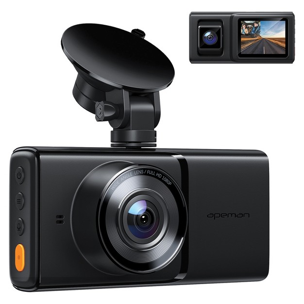 Apeman C680 Dual lens Dash Cam With 170 140 Fields Of View And 1080p Full Hd