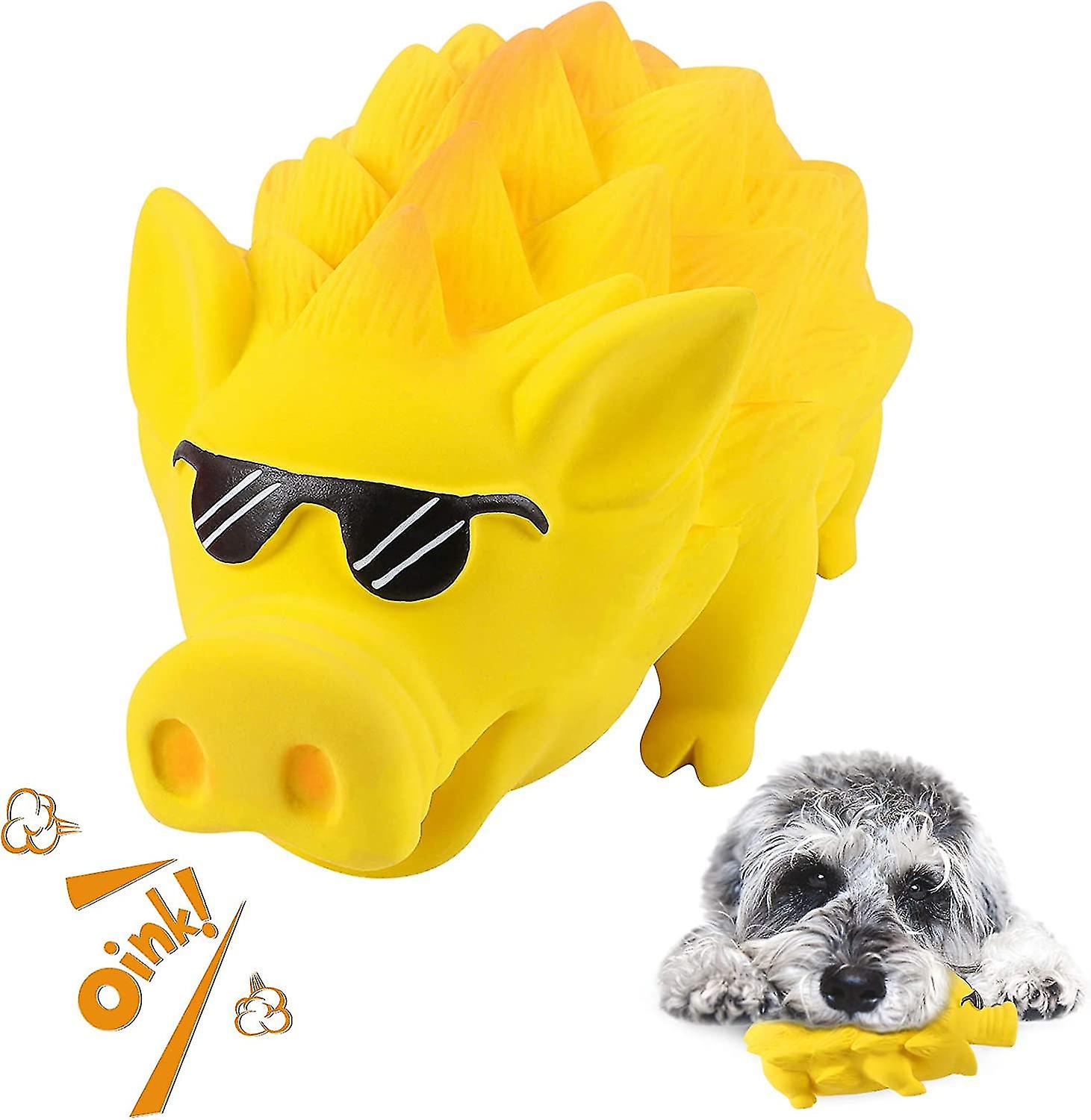 Dog Squeaky Chew Toys For Aggressive Chewers Large Breed Pig Interactive Rubber Funny Cute Soft Food Grade Medium Small Pet Puppy Toy