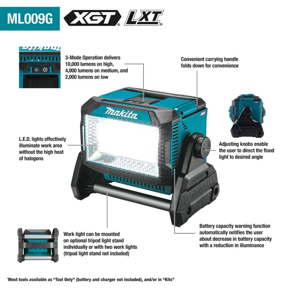 Makita 40V max XGT Cordless Work Light Bare Tool ML009G from Makita