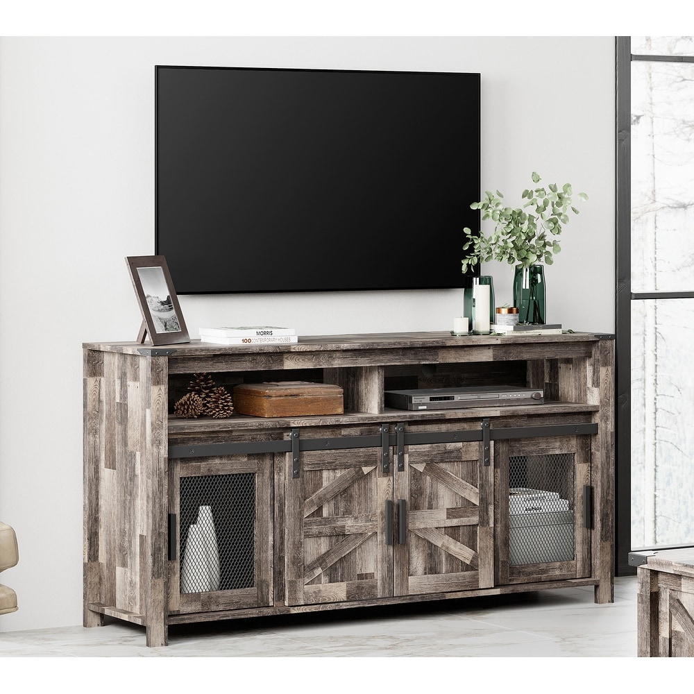 Buffet Cabinet Sideboard with Doors and Shelf  Farmhouse Industrial