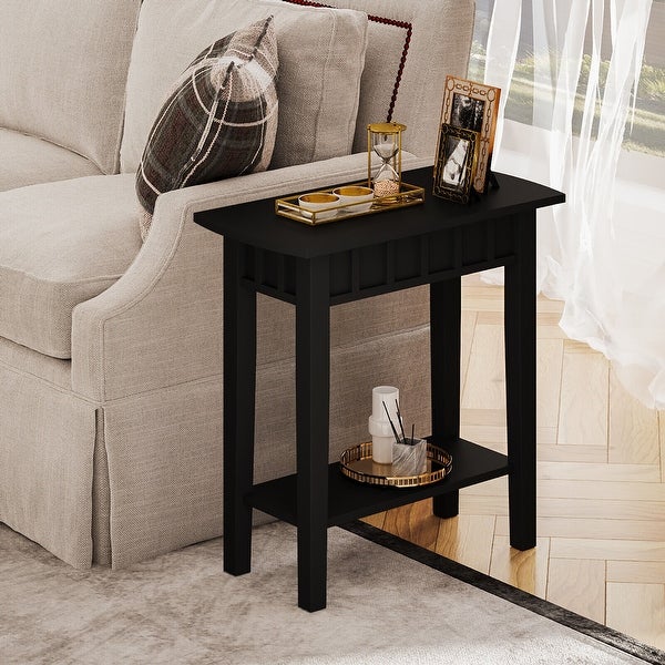 Gymax 2-tier Side End Sofa Coffee Table Nightstand for Bedroom Living