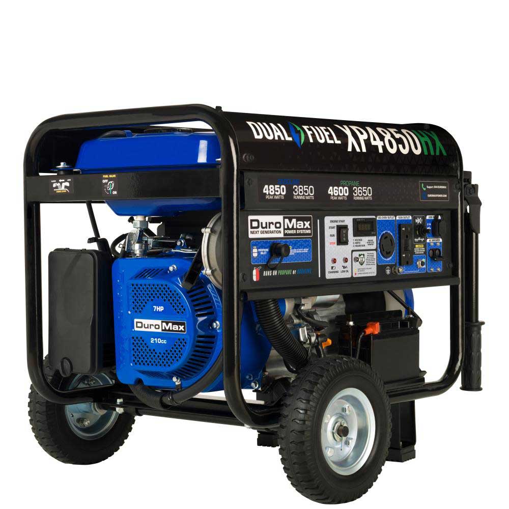 DuroMax Generator Dual Fuel Gas Propane Portable with CO Alert 4850 Watt ;