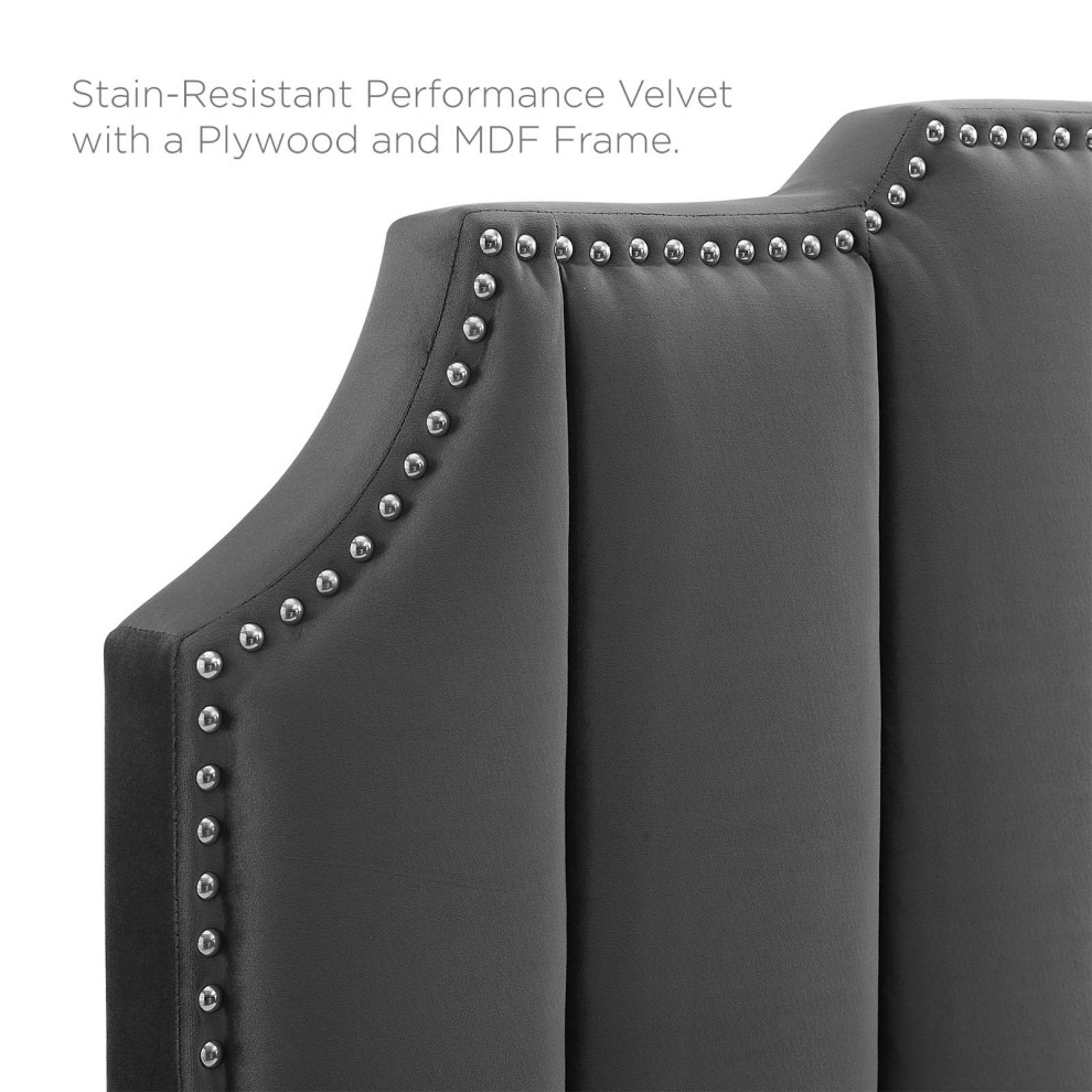 Rosalind Performance Velvet Twin Headboard   Transitional   Headboards   by Modway  Houzz