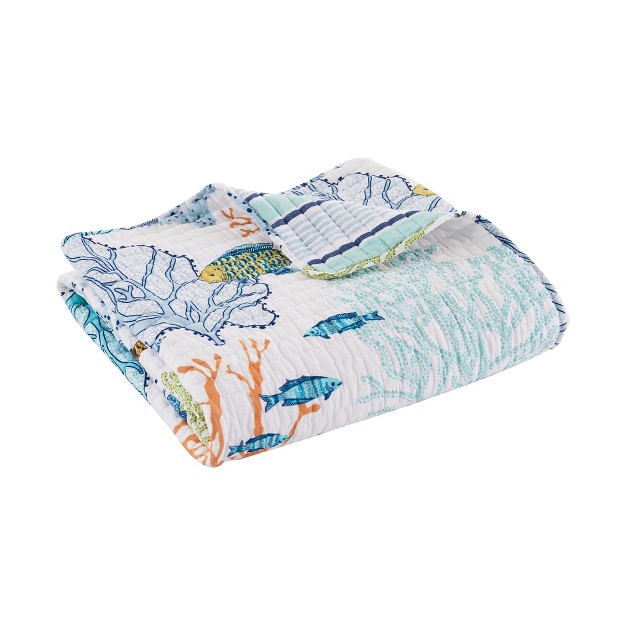 Deep Sea Multicolored Quilted Throw Levtex Home