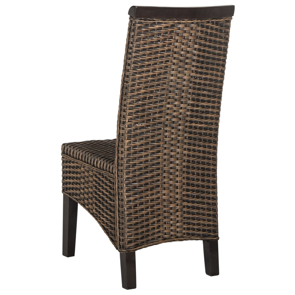 SAFAVIEH Ilya Brown Multi Wicker Dining Chair (Set of 2)   17.3\