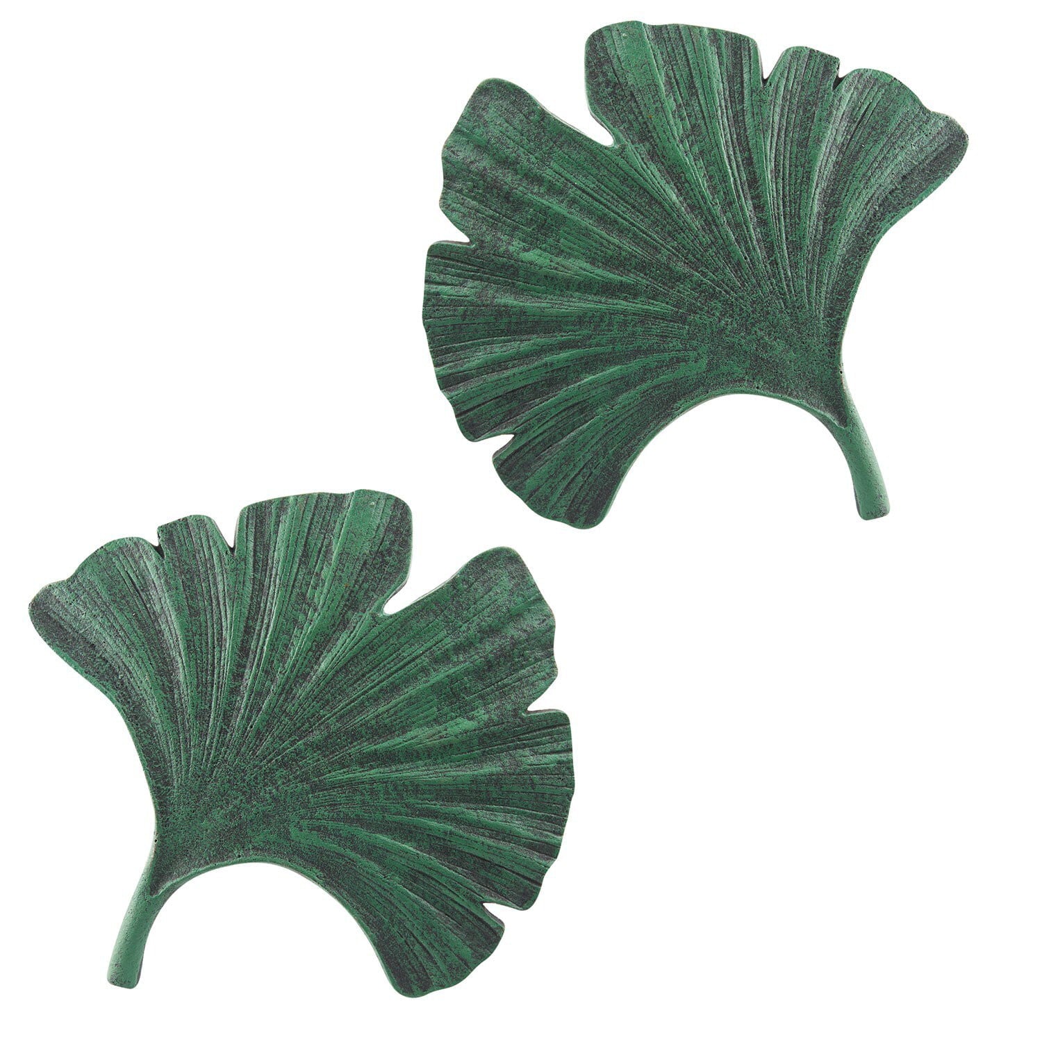 Art & Artifact Gingko Leaf Stepping Stone - Set of 2 Cast Iron Pavers