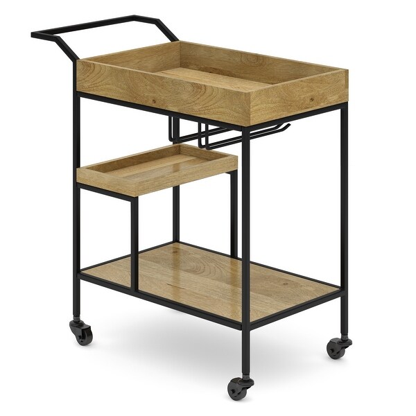 WYNDENHALL Lintz 29 inch Industrial Contemporary Bar Cart in Natural - 15