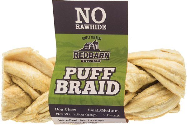 Redbarn Puff Braid Beef Esophagus Small/Medium Dog Treat