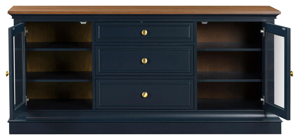 Hudson Blue Entertainment Center   Contemporary   Entertainment Centers And Tv Stands   by First of a Kind USA Inc  Houzz